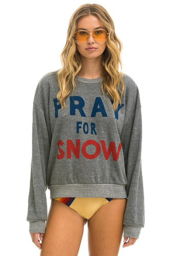 PRAY FOR SNOW RELAXED CREW SWEATSHIRT - HEATHER Sweatshirt Aviator Nation