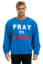 Cargar imagen en el visor de la galería, PRAY FOR SNOW RELAXED CREW SWEATSHIRT - OCEAN Sweatshirt Aviator Nation