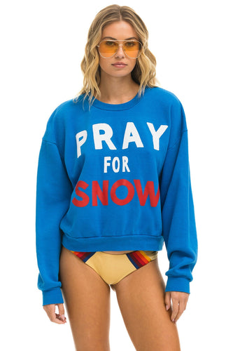 PRAY FOR SNOW RELAXED CREW SWEATSHIRT - OCEAN Sweatshirt Aviator Nation