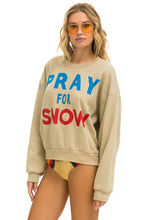 Cargar imagen en el visor de la galería, PRAY FOR SNOW RELAXED CREW SWEATSHIRT - SAND Sweatshirt Aviator Nation