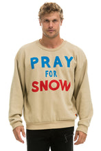 Cargar imagen en el visor de la galería, PRAY FOR SNOW RELAXED CREW SWEATSHIRT - SAND Sweatshirt Aviator Nation