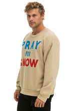 Cargar imagen en el visor de la galería, PRAY FOR SNOW RELAXED CREW SWEATSHIRT - SAND Sweatshirt Aviator Nation