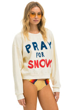 將圖片載入圖庫檢視器 PRAY FOR SNOW RELAXED CREW SWEATSHIRT - VINTAGE WHITE Sweatshirt Aviator Nation