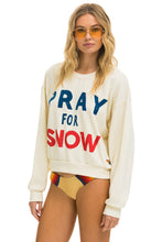 將圖片載入圖庫檢視器 PRAY FOR SNOW RELAXED CREW SWEATSHIRT - VINTAGE WHITE Sweatshirt Aviator Nation