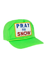 Load image into Gallery viewer, PRAY FOR SNOW - VINTAGE NYLON TRUCKER HAT HATS Aviator Nation NEON GREEN