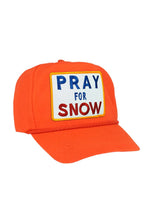 Load image into Gallery viewer, PRAY FOR SNOW - VINTAGE NYLON TRUCKER HAT HATS Aviator Nation NEON ORANGE