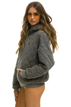Cargar imagen en el visor de la galería, QUILTED RELAXED PULLOVER HOODIE - HEATHER GREY Hoodie Aviator Nation