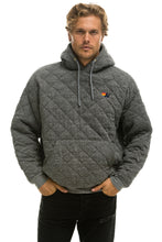 Cargar imagen en el visor de la galería, QUILTED RELAXED PULLOVER HOODIE - HEATHER GREY Hoodie Aviator Nation