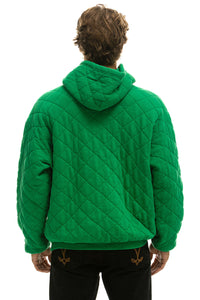QUILTED RELAXED PULLOVER HOODIE - KELLY GREEN Hoodie Aviator Nation