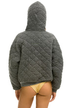 Cargar imagen en el visor de la galería, QUILTED ZIP HOODIE RELAXED - HEATHER GREY Hoodie Aviator Nation