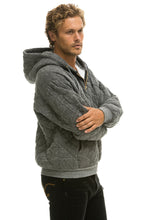 Cargar imagen en el visor de la galería, QUILTED ZIP HOODIE RELAXED - HEATHER GREY Hoodie Aviator Nation