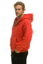 Cargar imagen en el visor de la galería, QUILTED ZIP HOODIE RELAXED - RED Hoodie Aviator Nation