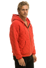 Cargar imagen en el visor de la galería, QUILTED ZIP HOODIE RELAXED - RED Hoodie Aviator Nation
