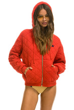 Cargar imagen en el visor de la galería, QUILTED ZIP HOODIE RELAXED - RED Hoodie Aviator Nation