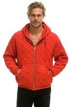 Cargar imagen en el visor de la galería, QUILTED ZIP HOODIE RELAXED - RED Hoodie Aviator Nation