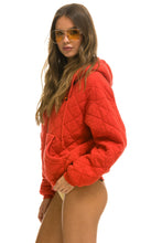 Cargar imagen en el visor de la galería, QUILTED ZIP HOODIE RELAXED - RED Hoodie Aviator Nation