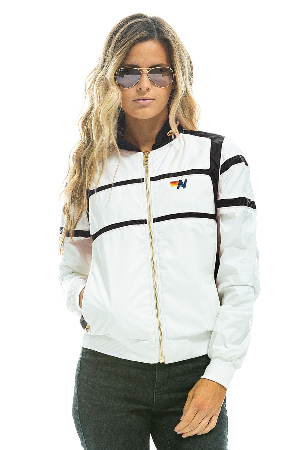 RACER JACKET WHITE // BLACK Women's Outerwear Aviator Nation