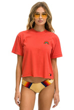 Last inn bildet i Galleri-visningsprogrammet, RAINBOW EMBROIDERY BOYFRIEND TEE - RED Boyfriend Tee Aviator Nation