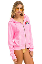 Cargar imagen en el visor de la galería, RAINBOW EMBROIDERY HOODIE - NEON PINK Hoodie Aviator Nation