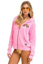 Cargar imagen en el visor de la galería, RAINBOW EMBROIDERY HOODIE - NEON PINK Hoodie Aviator Nation