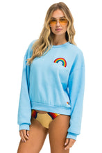 Cargar imagen en el visor de la galería, RAINBOW EMBROIDERY RELAXED CREW SWEATSHIRT - SKY Sweatshirt Aviator Nation