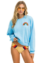 Cargar imagen en el visor de la galería, RAINBOW EMBROIDERY RELAXED CREW SWEATSHIRT - SKY Sweatshirt Aviator Nation