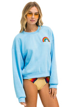 Cargar imagen en el visor de la galería, RAINBOW EMBROIDERY RELAXED CREW SWEATSHIRT - SKY Sweatshirt Aviator Nation