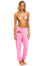 Cargar imagen en el visor de la galería, RAINBOW EMBROIDERY SWEATPANTS - NEON PINK Women&#39;s Sweatpants Aviator Nation