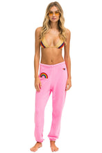 Cargar imagen en el visor de la galería, RAINBOW EMBROIDERY SWEATPANTS - NEON PINK Women&#39;s Sweatpants Aviator Nation