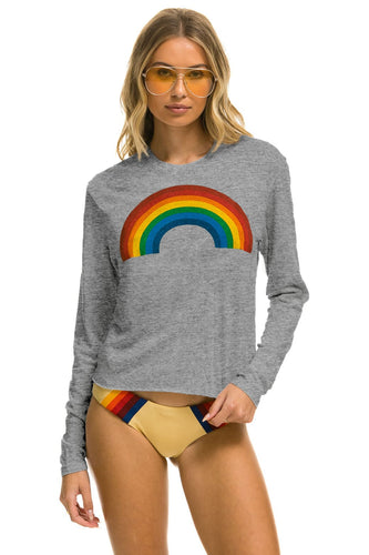 RAINBOW LONG SLEEVE BOYFRIEND TEE - HEATHER Boyfriend Tee Aviator Nation