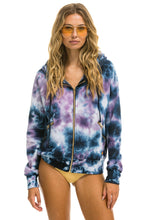 Carregar imagem no visualizador da galeria, RELAXED HAND DYED ZIP HOODIE - TIE DYE BLUE PURPLE Hoodie Aviator Nation