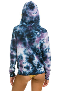 RELAXED HAND DYED ZIP HOODIE - TIE DYE BLUE PURPLE Hoodie Aviator Nation