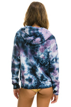 Carregar imagem no visualizador da galeria, RELAXED HAND DYED ZIP HOODIE - TIE DYE BLUE PURPLE Hoodie Aviator Nation