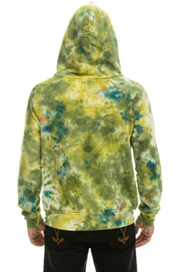 RELAXED HAND DYED ZIP HOODIE - TIE DYE GREEN YELLOW Hoodie Aviator Nation
