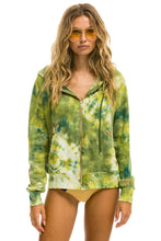 Cargar imagen en el visor de la galería, RELAXED HAND DYED ZIP HOODIE - TIE DYE GREEN YELLOW Hoodie Aviator Nation