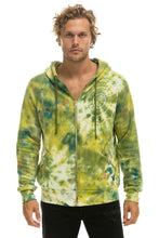 Cargar imagen en el visor de la galería, RELAXED HAND DYED ZIP HOODIE - TIE DYE GREEN YELLOW Hoodie Aviator Nation