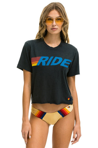 RIDE LOGO BOYFRIEND TEE - CHAR Boyfriend Tee Aviator Nation
