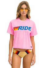 Last inn bildet i Galleri-visningsprogrammet, RIDE LOGO BOYFRIEND TEE - NEON PINK Boyfriend Tee Aviator Nation