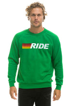 Cargar imagen en el visor de la galería, RIDE LOGO WHITE CREW SWEATSHIRT - KELLY GREEN Sweatshirt Aviator Nation