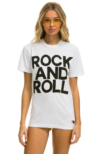 ROCK AND ROLL TEE - WHITE Tees Aviator Nation