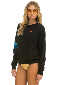 RUGBY CREW SWEATSHIRT - BLACK // BLUE Sweatshirt Aviator Nation