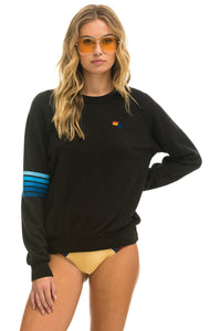 RUGBY CREW SWEATSHIRT - BLACK // BLUE Sweatshirt Aviator Nation