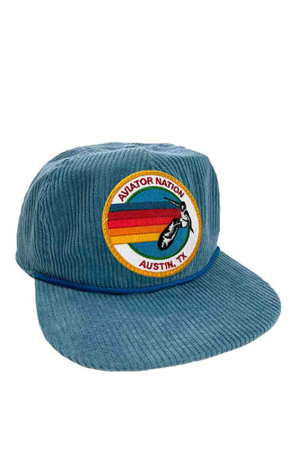 SIGNATURE ATX - VINTAGE CORDUROY TRUCKER HATS Aviator Nation LIGHT BLUE