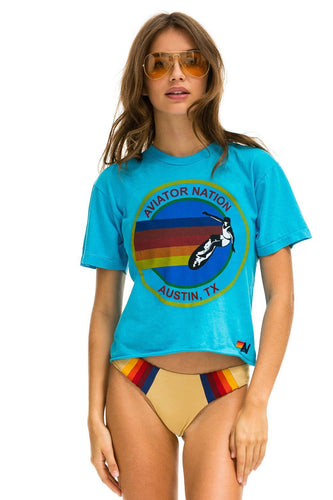 SIGNATURE AUSTIN BOYFRIEND TEE - NEON BLUE Boyfriend Tee Aviator Nation