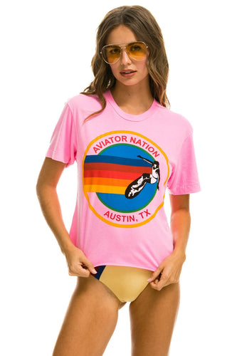 SIGNATURE AUSTIN BOYFRIEND TEE - NEON PINK Boyfriend Tee Aviator Nation