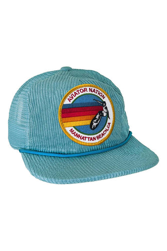 SIGNATURE MB - VINTAGE CORDUROY MESH TRUCKER HATS Aviator Nation LIGHT BLUE