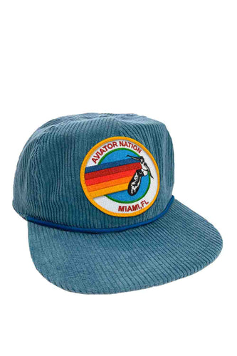 SIGNATURE MI - VINTAGE CORDUROY TRUCKER HATS Aviator Nation LIGHT BLUE