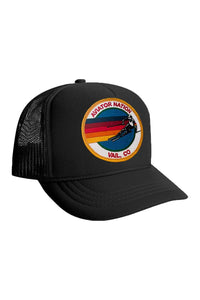 SIGNATURE VAIL - KIDS VINTAGE FOAM TRUCKER Kid's Hat Aviator Nation OS BLACK