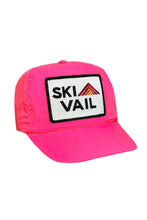 Load image into Gallery viewer, SKI VAIL - VINTAGE NYLON TRUCKER HAT HATS Aviator Nation NEON PINK