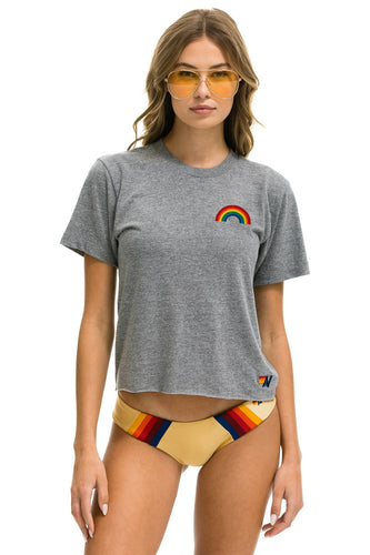 SMALL RAINBOW BOYFRIEND TEE - HEATHER GREY Aviator Nation